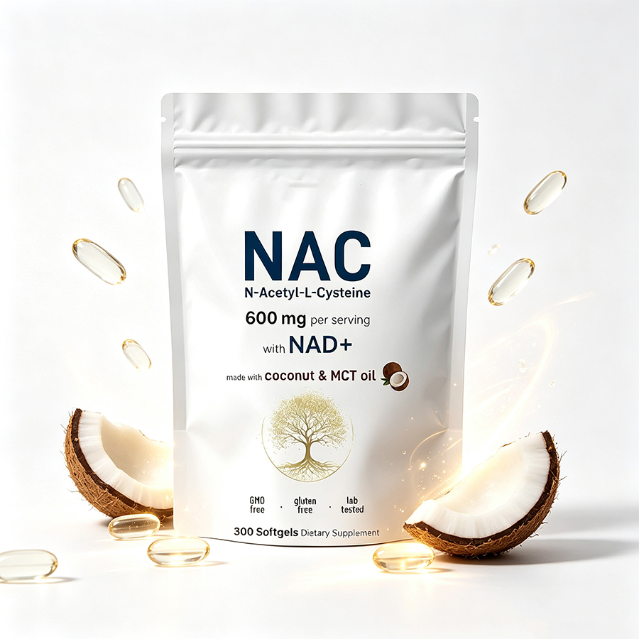 Mct Oil Coconut - NAC 600mg Softgels z mieszanką oleju