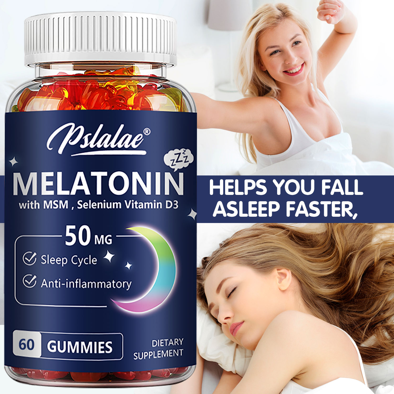 Melatonin Sleep Gummy - Melatonina w żelkach 50mg - Pomoc