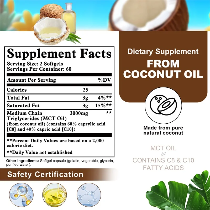 Suplement oleju MCT - zawiera  – Mct Oil Coconut recenzja i cena